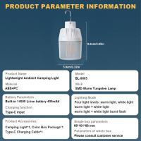 Lámpara De Camping Al Aire Libre Recargable USB Portátil Con Luz De Trabajo LED Bombilla De Emergencia Doble Color Opcional Luz Blanca Y Cálida - details 1