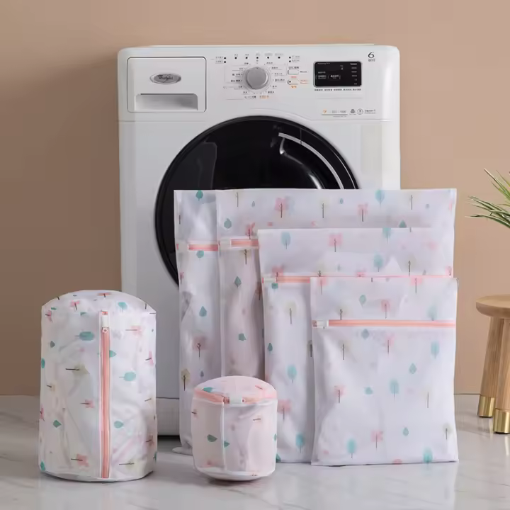 Juego De 6 Bolsas De Lencería Con Estampados Lindos Malla Fina Para Proteger Ropa Moderno Estilo Poliéster Origien China Continental - 1