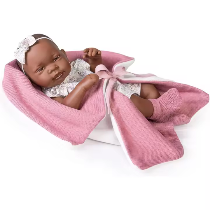 Muñecas Antonio Juan Recién Nacida Mulata Parejita Con Mantita 42cm. - 1