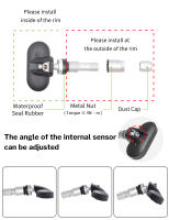 Sistema De Monitoreo De Presión De Neumáticos Para Coche Deelife TPMS Solar Control De Presión De Neumáticos Con Sensor Reemplazable Función De Medición De Temperatura Y Humedad En El Coche - details 16