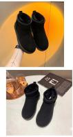 Botas De Nieve Para Mujer Invierno Calientes Cuero Sintético Antideslizantes Impermeables Cortas Con Forro De Algodón Cómodo Talla Real - details 10