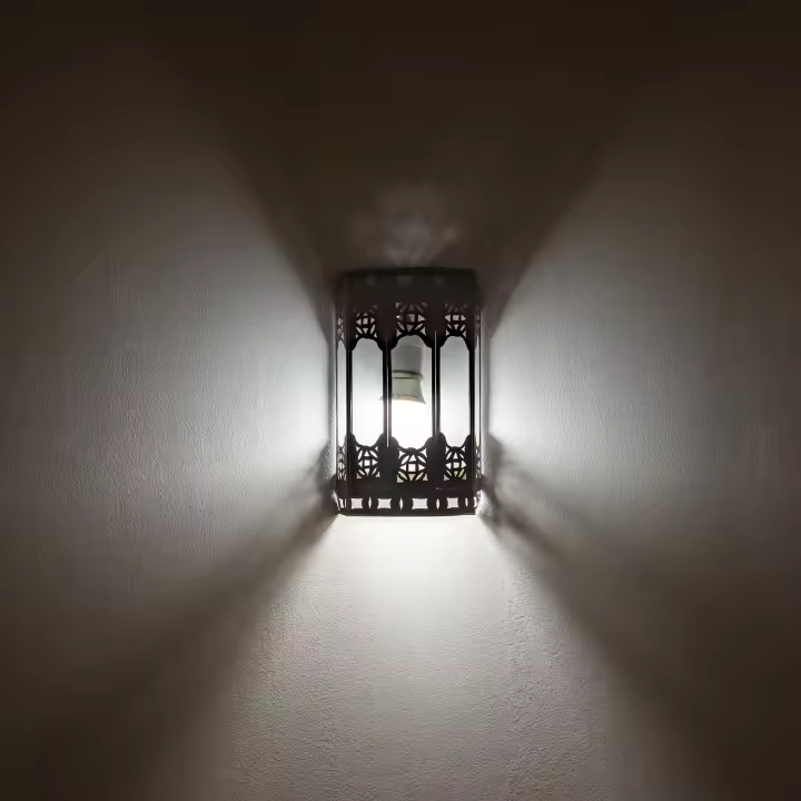 Aplique árabe de cristal transparente y forja 22cm - 1