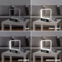 Lámpara de escritorio de 20W y Cargador inalámbrico de 5W 3 grados de Brillo Luz de Reloj despertador with Reloj y sensitive al tacto para REAG, Cabeza, dormitorio, Oficina - details 1