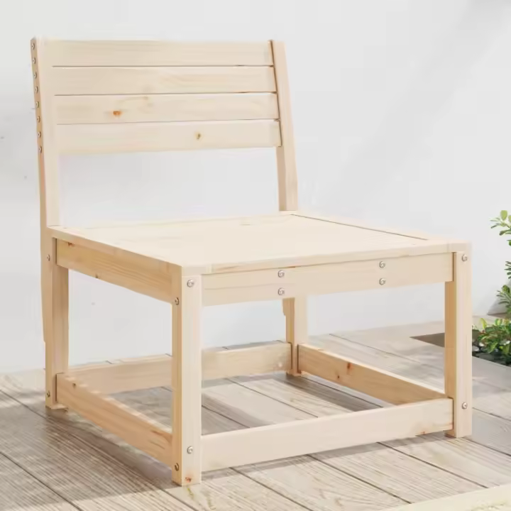 vidaXL Sofá de jardín madera maciza de pino en color Blanco/Douglas natural/Pino natural y más - 1