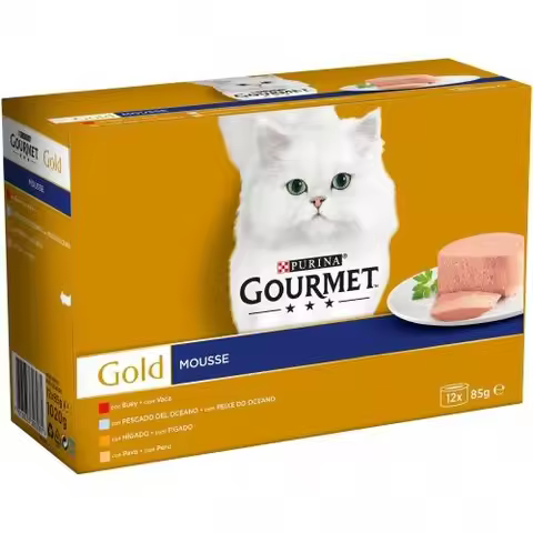 Gourmet Gold Mousse Surtido Multipack 24ud. - Comida húmeda para gatos sabor variado - 1