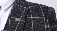 Traje De Tres Piezas Ajustado Para Hombre Con Chaleco Y Pantalones Estilo Británico De Alta Gama Para Bodas Y Fiestas Vestimenta Formal Casual - details 12
