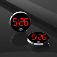 Reloj Digital Creativo LED Para Coche Mini Reloj Interno Adhesivo Ornamento Automotriz Accesorios Para Coche Material ABS - details 1