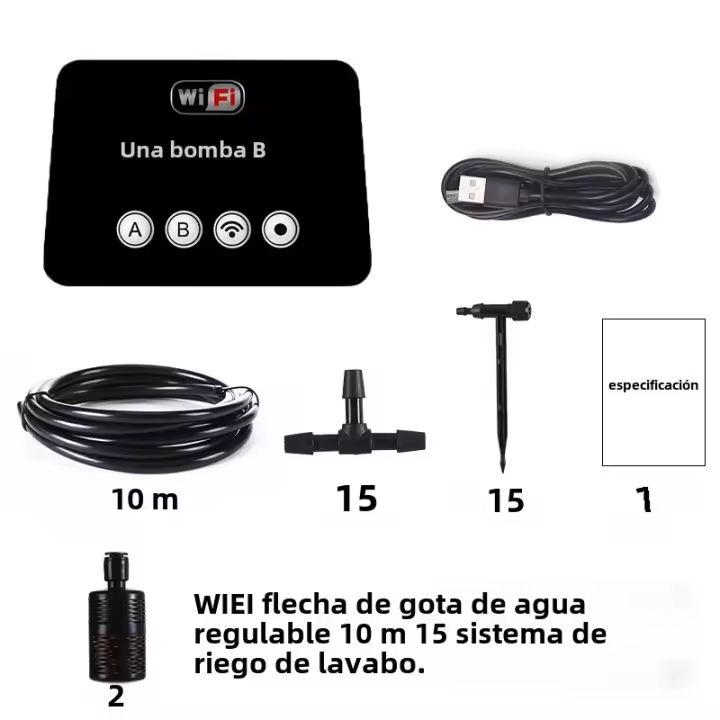 Controlador Inteligente De Riego Doble Con Válvula Ajustable Para Plantas Sistema De Rociado Automático Con Timer Móvil Kit De Riego - 1