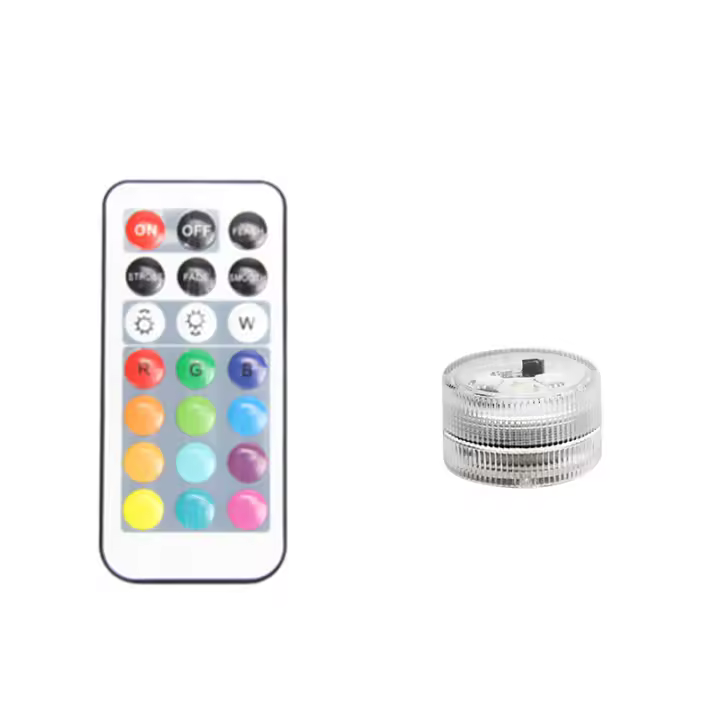 Luz Submersible LED Control Remoto 13 Colores RGB Para Bodas Navidad Valentine's Day Fiesta Lámpara De Té Self-Contained IP68 - 1