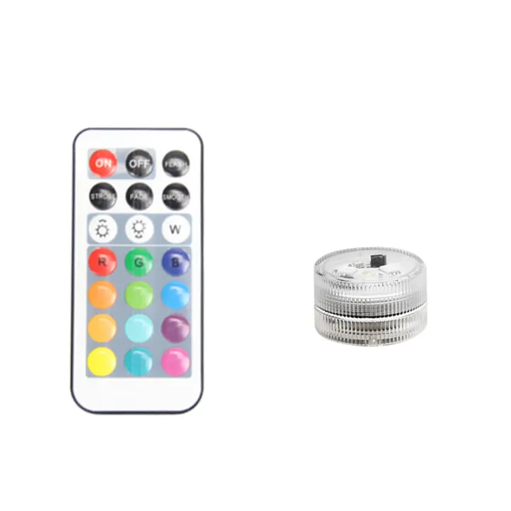 Luz Submersible LED Control Remoto 13 Colores RGB Para Bodas Navidad Valentine's Day Fiesta Lámpara De Té Self-Contained IP68 - 1