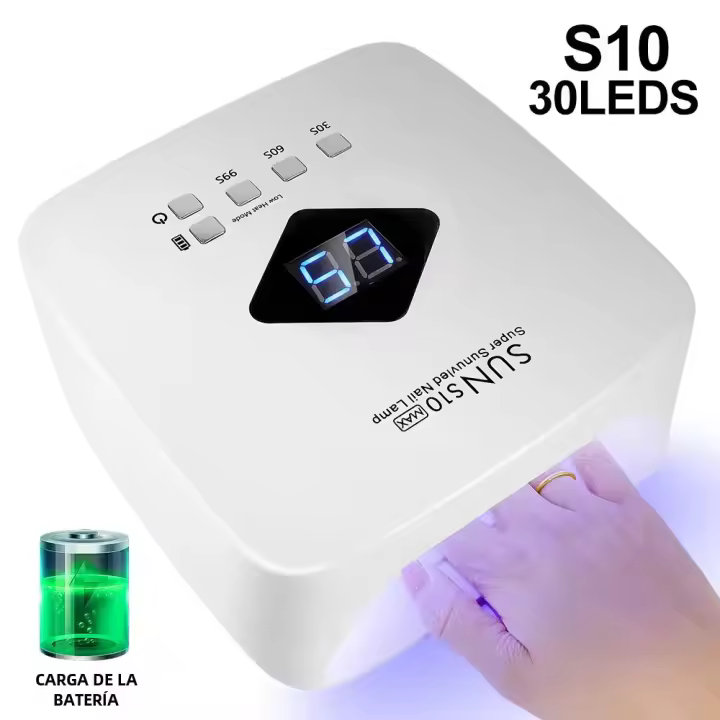 Lámpara LED Recargable Para Uñas Profesional 30LEDs Secadora Sin Cable Para Secado De Polvo De Uñas Herramienta De Luz UV Para Manicura - 1
