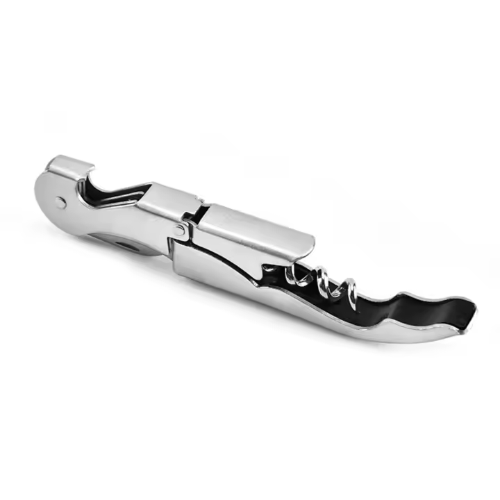 Aguja Para Botellas De Vino Profesional Con Cortador De Sellado Acero Inoxidable Plegable Para Bartenders Y Waiters - 1