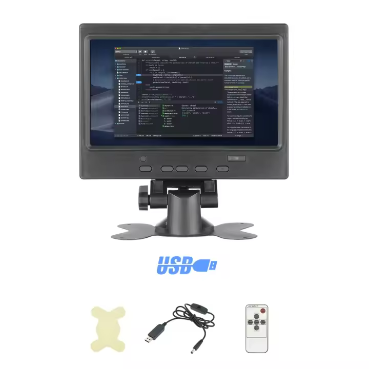 Monitor De Coche BINWEI 7 Pulgadas Con VGA Para TV Computadora Pantalla Color LCD Para Sistema De Seguridad Doméstico Y Cámara De Retrovisores - 1