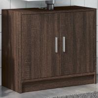 vidaXL Armario de lavabo madera de ingeniería 63x29x55 cm en color Gris sonoma/Gris hormigón/Negro y más | almacenamiento funcional diseño moderno para baño dormitorio sala - details 6