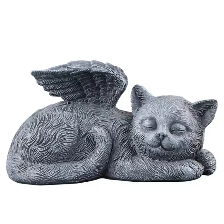 Estatuilla de resina – Lápida conmemorativa para mascotas, figura de ángel para jardín - 1