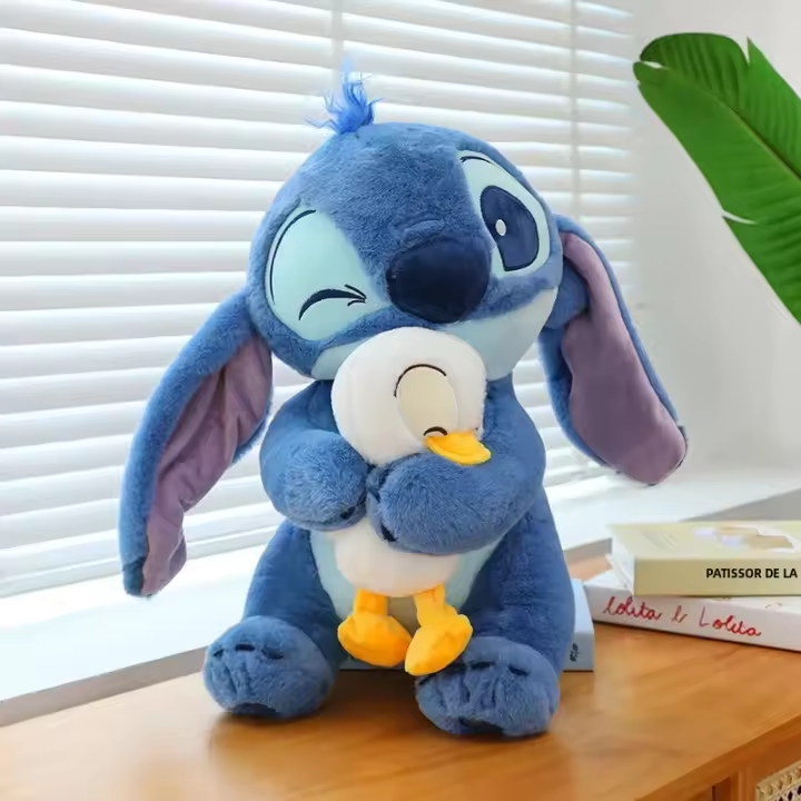 Almohada De Peluche Disney Stitch 30/45/60cm Abrazo Con Donald Duck Muñeco De Algodón PP Para El Descanso De Los Niños - 1