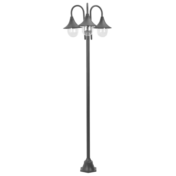 vidaXL Farolas de Jardín con 3 Luces Aluminio Bronce 220 cm Iluminación Patio Color Bronce,  Verde oscuro,  Blanco y mas - 1