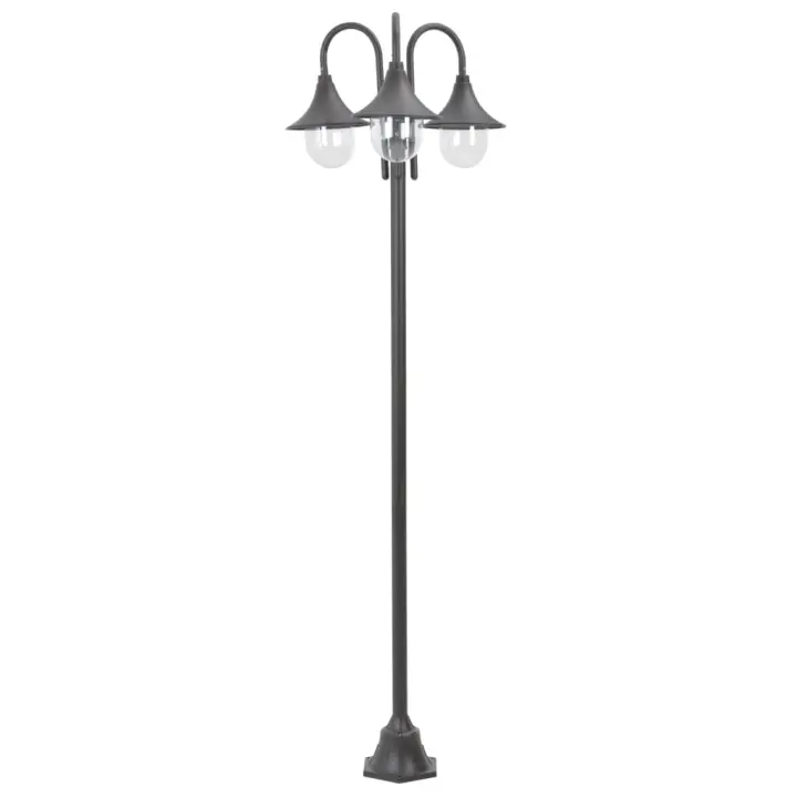 vidaXL Farolas de Jardín con 3 Luces Aluminio Bronce 220 cm Iluminación Patio Color Bronce,  Verde oscuro,  Blanco y mas - 1