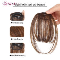 Extensiones De Pelo Sintético HUAYA Rizos Cortos Naturales Falsa Franja De Pelo Clip-In Para Mujeres Y Niñas Color Marrón Negro - details 2
