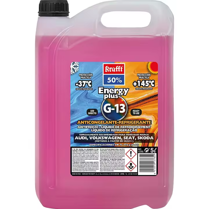 Krafft Anticongelante Coche CC-Energy Plus 50% (G13) Líquido Refrigerante Violeta 5 Litros - 1