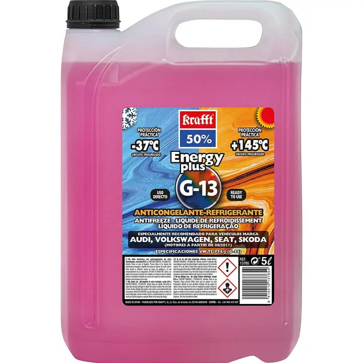 Krafft Anticongelante Coche CC-Energy Plus 50% (G13) Líquido Refrigerante Violeta 5 Litros - 1