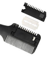 Peine Para Corte De Pelo Con Mango Negro Y Cuchillas De Barbero Herramientas De Peluquería Para Afinar Y Estilizar El Cabello En Salón - details 10