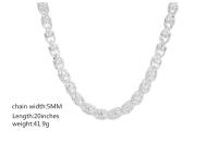 Collar De Cadena DOTEFFIL Plata 5mm 20/24 Pulgadas Para Hombres Y Mujeres Joyería De Moda Para Boda Y Compromiso - details 4