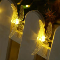 Luces De Hiedra De 40 LED Dragonfly Decorativas Luz Fae Tirada De Batería Para Decoración De Dormitorio Boda Navidad - details 1