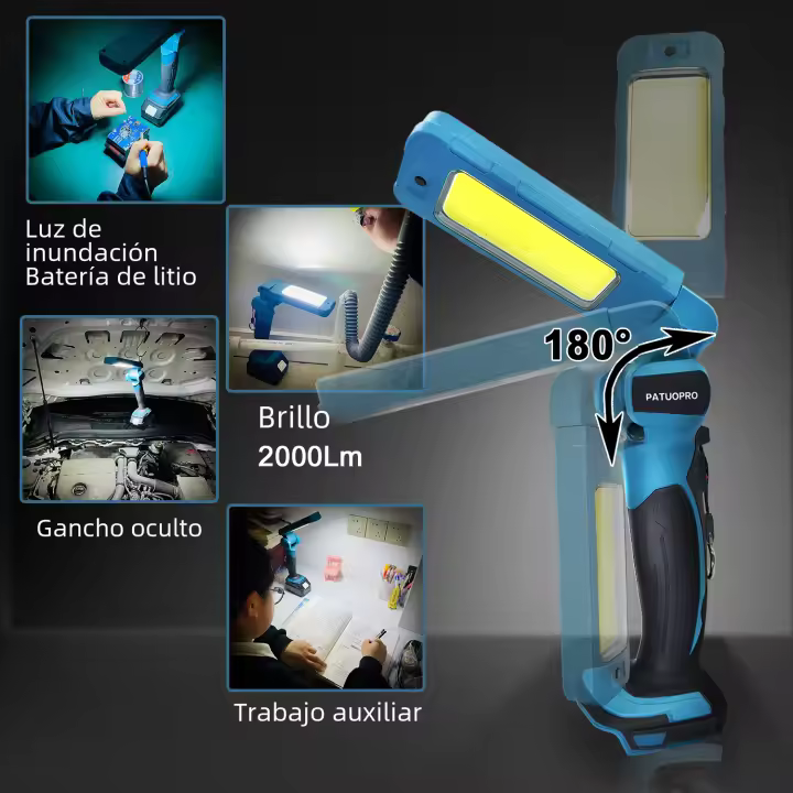 Linterna LED Sin Cable Con Luz De Trabajo Portátil Compatible Con Batería Makita 18v (No Incluye Batería) Material ABS Iluminación Duradera - 1
