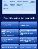 Teclado Mecánico De Juego AULA F108 100% Layout Tasa De Encuesta 1K Switch Lineal Hot Swappable Con Software De Macro - details 17