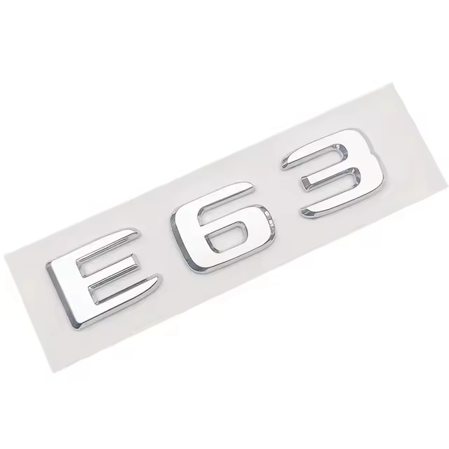 Emblema 3D ABS Cromado Negro Para Coche E63S Logo Letras Adhesivo Maletero Accesorios E63S Diseño De Palabras Material ABS - 1