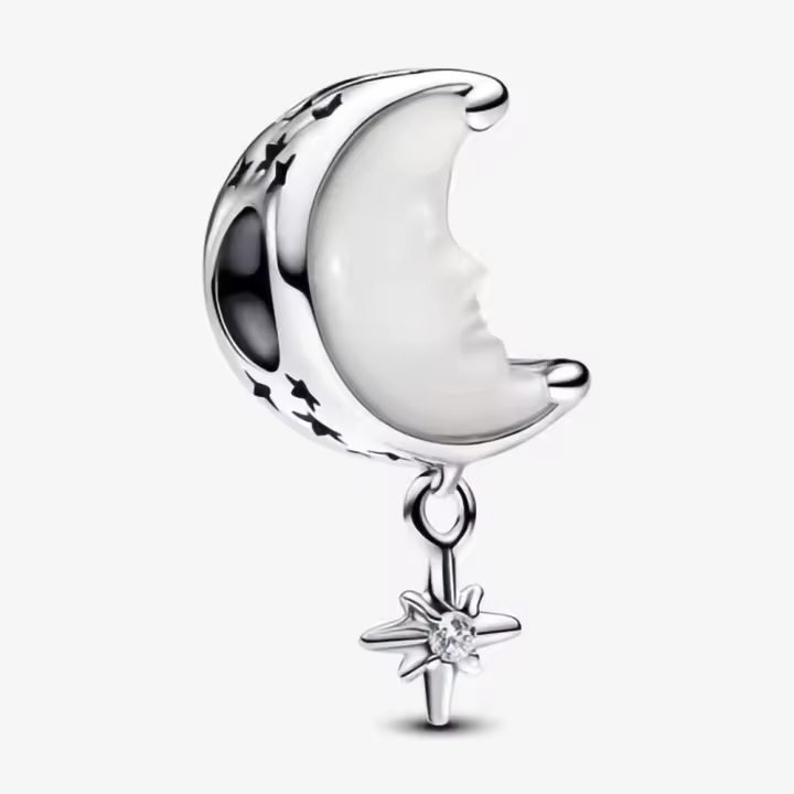 Pandora Charm de Colgante en Plata de Ley Luna y Estrella Polar 793594C01，Incluye Caja Original - 1
