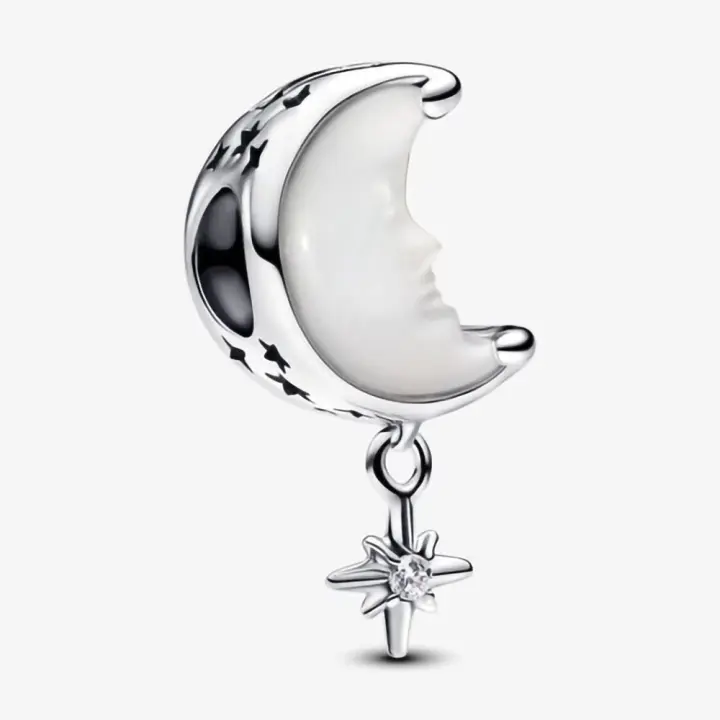 Pandora Charm de Colgante en Plata de Ley Luna y Estrella Polar 793594C01，Incluye Caja Original - 1