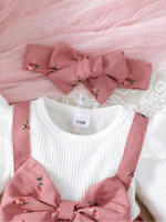 2PCS Vestido De Princesa Para Bebé Girla 0-2 Años Con Manga Larga Estampado De Flores Gran Lazo Vestido De Moda Para Bebé Niña Otoño - details 6