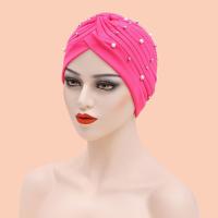 1PC Turban Musulmán De Moda Con Perlas Hijab Interna Para Mujer Arabesca Cubierta De Cabeza Femme Wrap Headwear Polyester - details 4