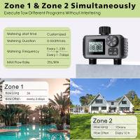 Timer De Riego Automático Para Jardín Con 2 Salidas Sistema De Riego De Infiltración Programable Inteligente LCD Herramienta De Riego - details 2