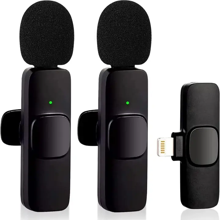 Micrófono inalámbrico Lavalier para iPhone iPad 2 transmisores y 1 Receptor con carga , micrófono inalámbrico  Plug-Play para grabación,transmisión en Vivo, Youtube, TikTok, reducción de Ruido Inteligente, sincronización automática - 1