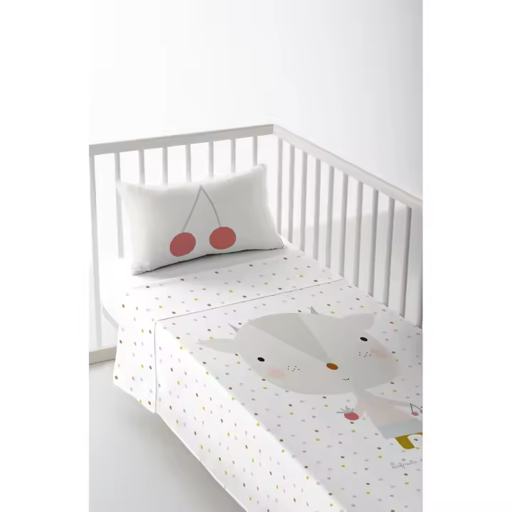 JUEGO DE SÁBANA CUNA/MAXICUNA INFANTIL BEBÉ 100% ALGODÓN LAS PEQUEÑAS COSAS HACIENDO EL INDIO FABRICADO EN ESPAÑA - 1