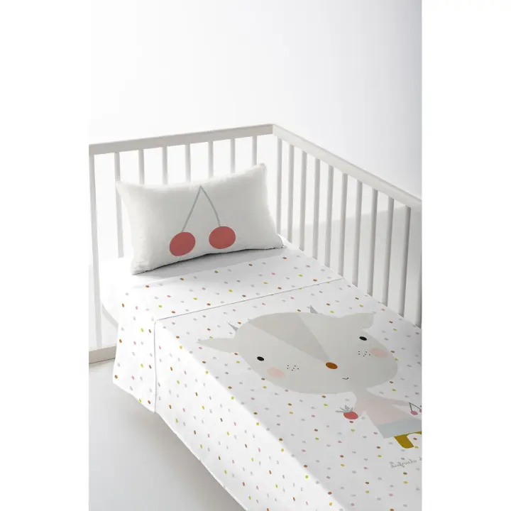 JUEGO DE SÁBANA CUNA/MAXICUNA INFANTIL BEBÉ 100% ALGODÓN LAS PEQUEÑAS COSAS HACIENDO EL INDIO FABRICADO EN ESPAÑA - 1