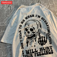 Camiseta Hombre Impresión " Voy a Dañar Tus Sentimientos " Talla Grande Cuello Redondo Manga Corta Algodón Estilo Casual Verano - details 5