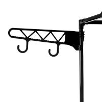 Ruhhy, Perchero Metálico con 2 Estantes – Organizador de Ropa y Zapatos, Estilo Minimalista, Color Negro, Ideal para Dormitorios y Recibidores - details 2