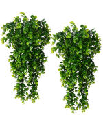 2pcs Eucalipto Artificial En Vínculo Planta Artificial Decoración Para El Hogar Y Bodas Colgante Falso Iva De Hojas Plásticas Para Exterior - details 9