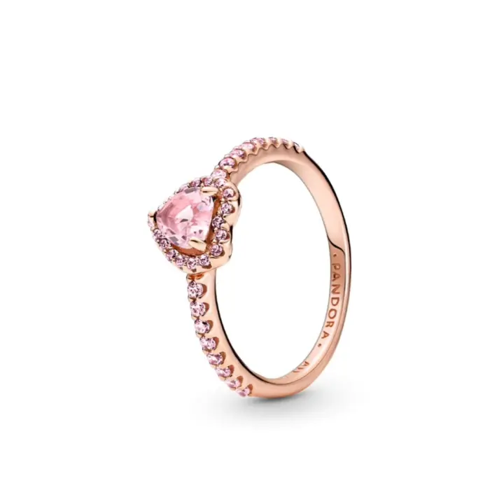 PANDORA Anillo de corazón de oro rosa Hengyao con diseño de corazón de amor en oro rosa, regalo de San Valentín para novia - 1