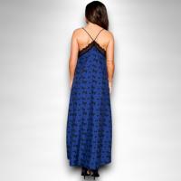 Vestido Night Anabel Lee - Lencero Fluido con Mariposas y Glitter Plateado - details 2