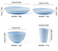 Juego De Cubiertos De Estraw Trigo 4Pcs Incluye Taza Y Plato Portátil Para Picnic Y Camping Juego De Comedor Ecológico - details 4