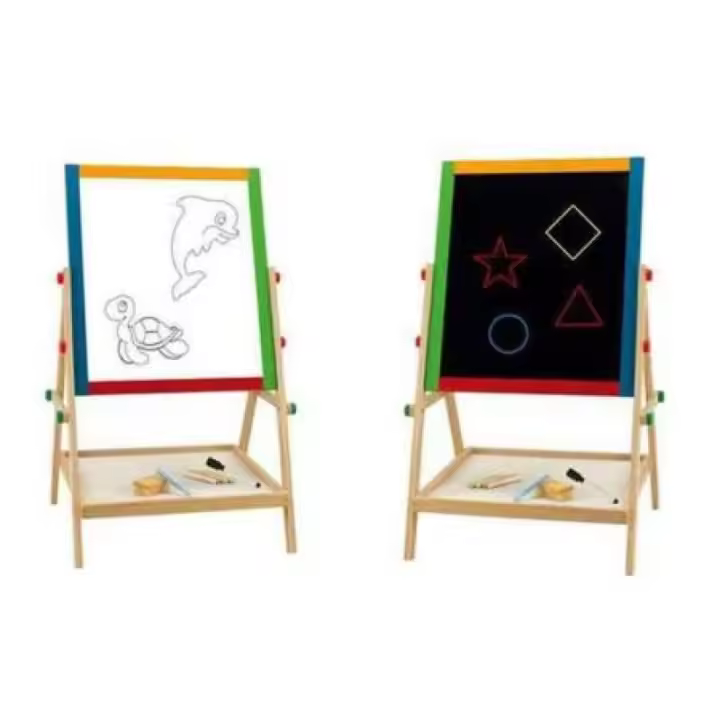 PIZARRA MADERA 2 EN 1 TIZAS ROTULADOR Y BORRADOR 38X35X64 CMS - 1
