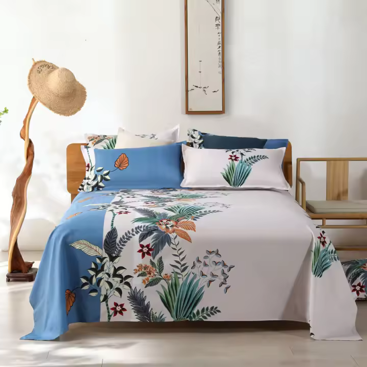 Sábana Plana De Poliéster Y Algodón Moderna Para Cama Tamaño Single Queen King Sin Fundas Para Almohadas Textil Doméstico - 1