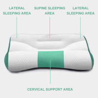 Almohada De Memoria Para El Cuello Y Los Hombros Almohada Azul Ergonómica Para Mejorar El Sueño Almohada De Fibra De Poliéster Y Algodón - details 4