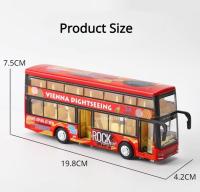 Modelo De Autobús Doble Pared a Escala 1/36 Con Función Retroceso Y Sonido Para Niños Coche De Metal Simulación Regalo Con Puertas Abiertas - details 10
