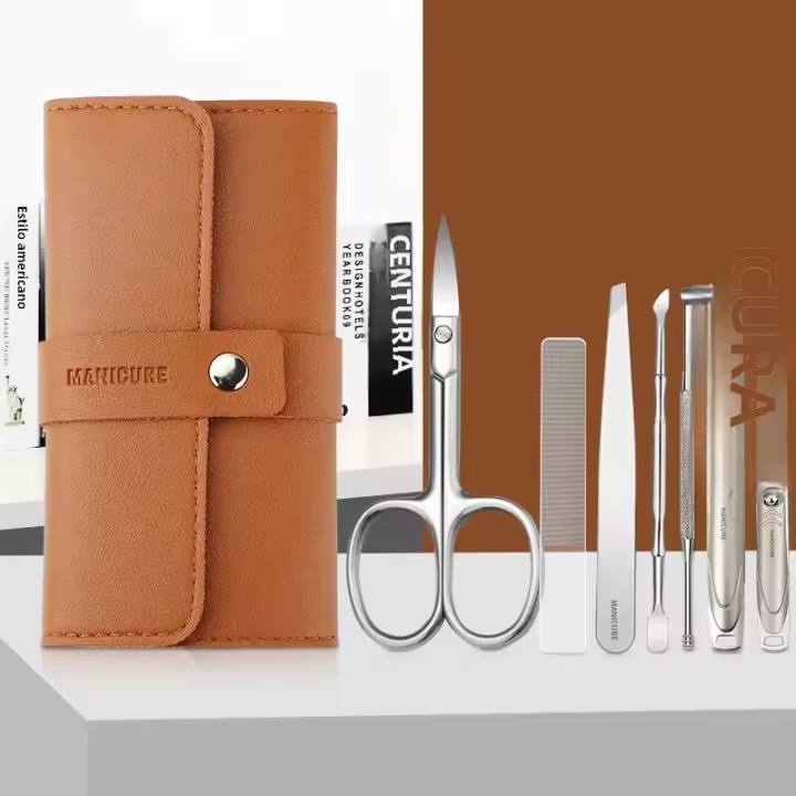 Juego De Cortauñas De Alta Calidad En Acero Inoxidable Con Bolsa Plegable Kit De Manicura Con Tijeras Regalo Para Hombres Y Mujeres - 1